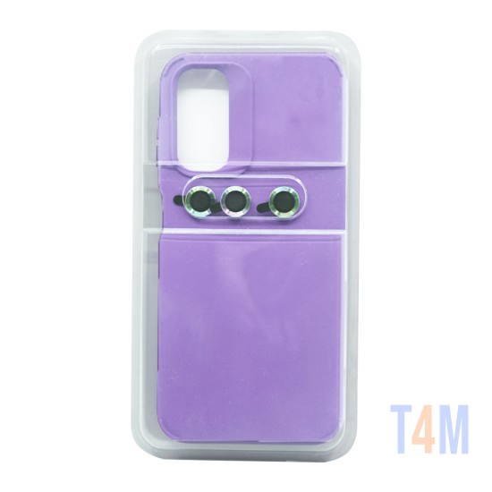 Funda de Silicona con Juego de Cristal de Cámara Separado para Samsung Galaxy 14 Púrpura